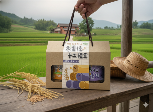樹仔下,手工純米蛋捲禮盒